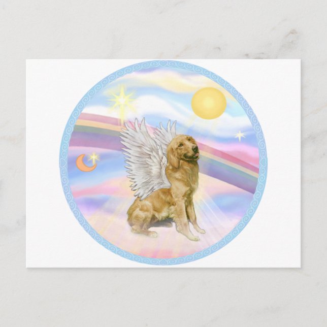 Carte Postale Nuages - Golden Retriever (B1) Ange (Devant)