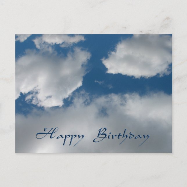 Carte Postale nuages heureux anniversaire (Devant)