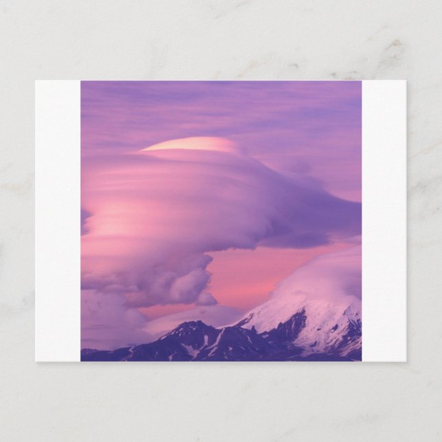 Carte Postale Nuages Lenticulaires au-dessus du mont Drum Alaska (Devant)