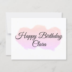 Carte Postale Nuages orange rose pastel joyeux anniversaire mode