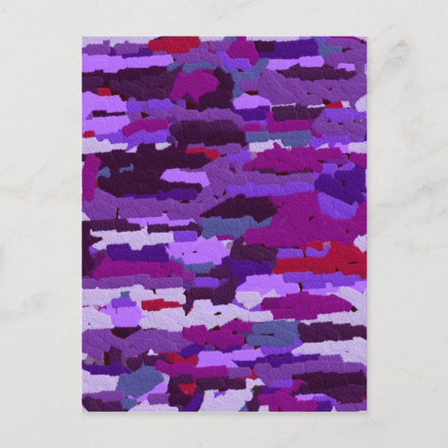 Carte Postale Nuances de calque bossées violet et rouge (Devant)