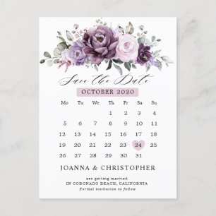 Carte Postale Nuances de Dusty Purple Calendrier Enregistrer la