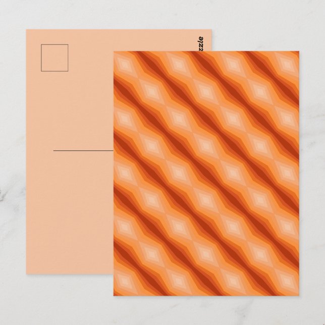 Carte Postale Nuances d'orange Art abstrait géométrique (Devant / Derrière)