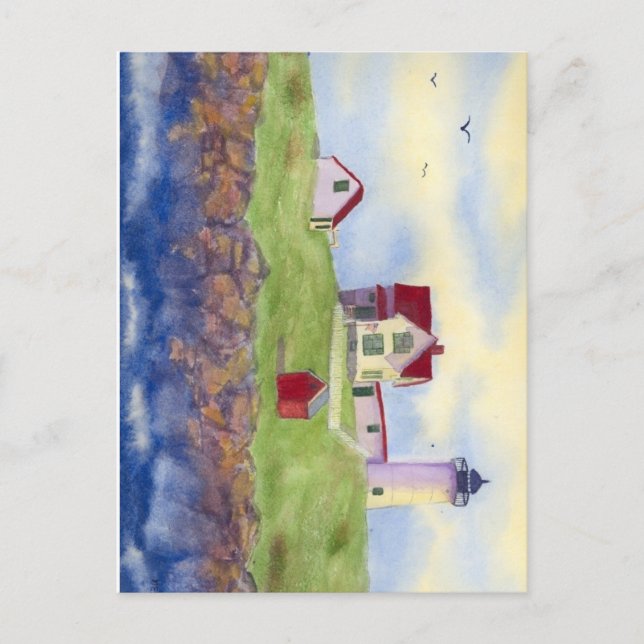 Carte Postale Nubble Light House York Maine (Devant)