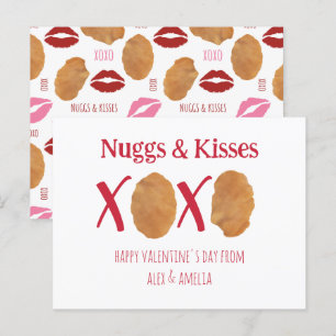 Carte Postale Nugs & Baisers Poulet Nuggets Punny Valentine