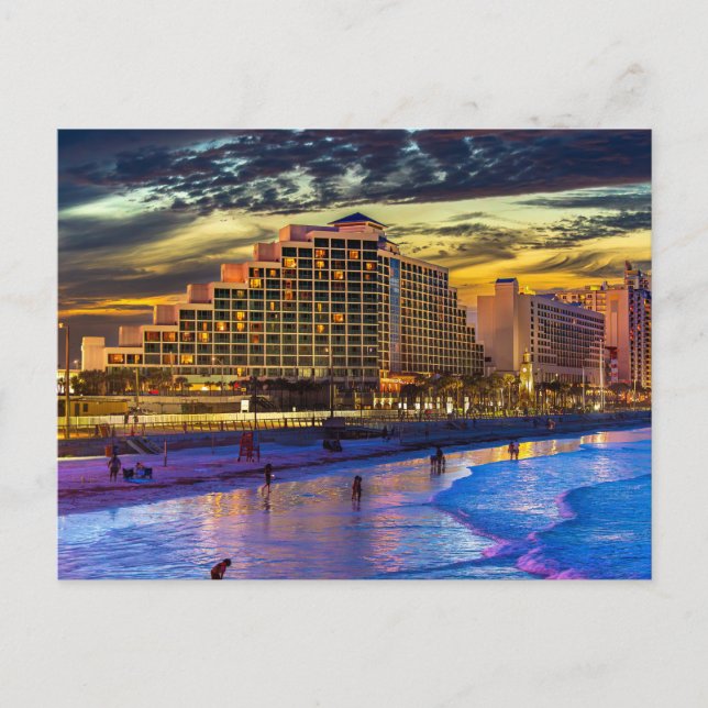 Carte Postale Nuit à Daytona Beach (Devant)