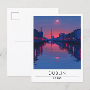 Carte Postale Nuit À Dublin Irlande Travel