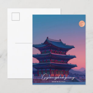 Carte Postale Nuit à Gyeongbokgung Corée du Sud Voyage