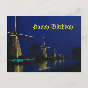 Carte Postale Nuit à Kinderdijk