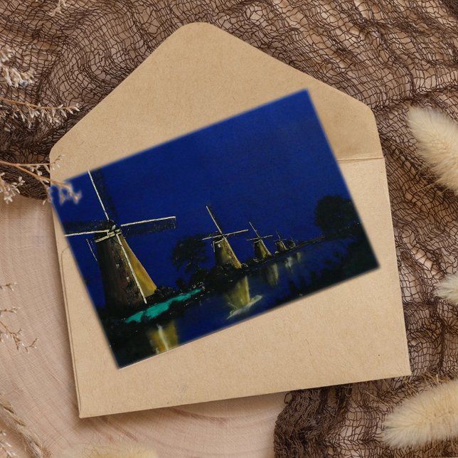 Carte Postale Nuit à Kinderdijk (Créateur téléchargé)