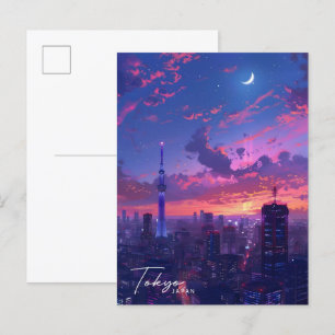 Carte Postale Nuit à Tokyo Voyage Japon