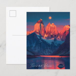 Carte Postale Nuit à Torres del Paine Chili Vintage voyage
