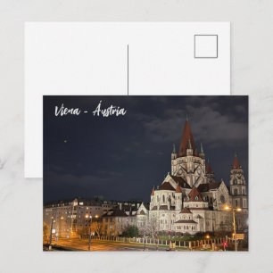 Carte Postale Nuit à Vienne, Autriche