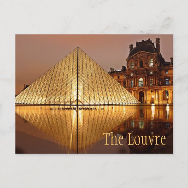 Carte Postale Nuit au Louvre, Paris, France (Devant)