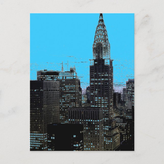 Carte Postale Nuit bleue à New York (Devant)