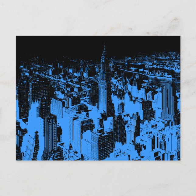 Carte Postale Nuit bleue à New York (Devant)