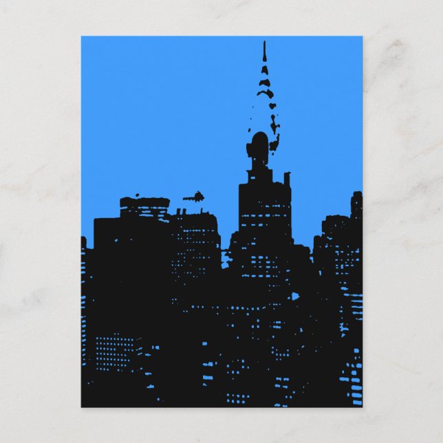 Carte Postale Nuit bleue à New York (Devant)
