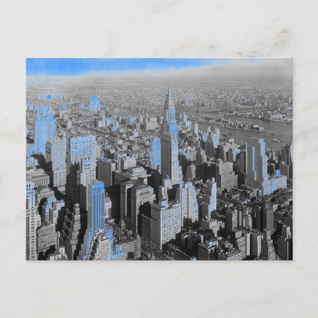Carte Postale Nuit bleue à New York (Devant)