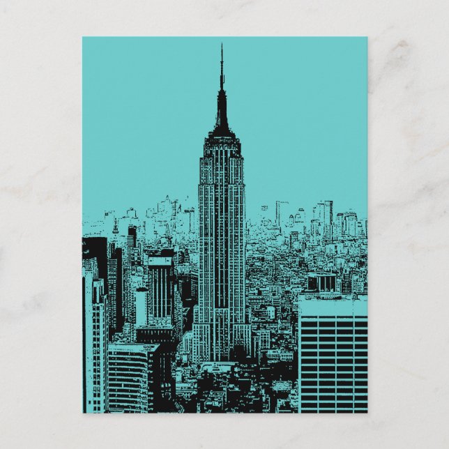Carte Postale Nuit bleue à New York (Devant)
