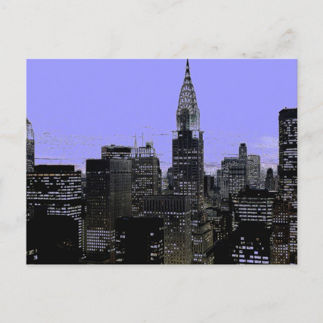 Carte Postale Nuit bleue à New York (Devant)