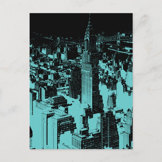 Carte Postale Nuit bleue à New York (Devant)