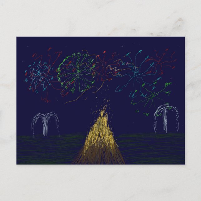Carte postale Nuit Bonfire (Devant)