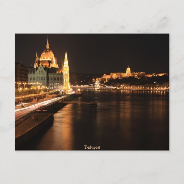 Carte Postale Nuit Budapest en avril 2012 (Devant)