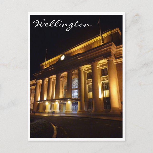 Carte Postale nuit de la gare wellington (Devant)