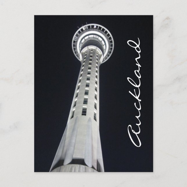 Carte Postale nuit de la tour de ciel de auckland (Devant)