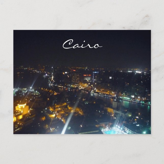 Carte Postale nuit de la ville de cairo (Devant)