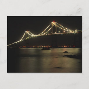 Carte Postale Nuit de Newport Pell Bridge Narragansett Bay
