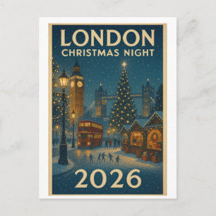 Carte Postale Nuit de Noël à Londres 2026