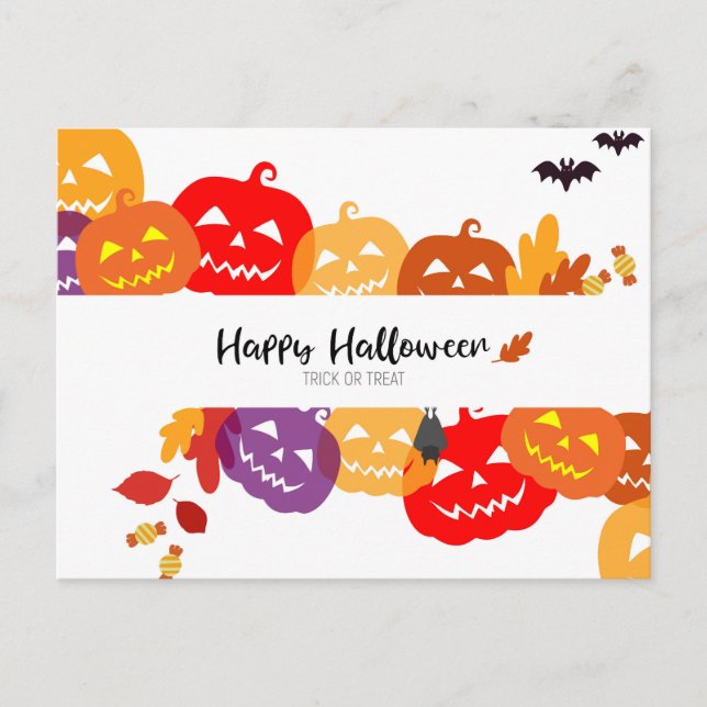 Carte Postale Nuit d'Halloween effrayante (Devant)