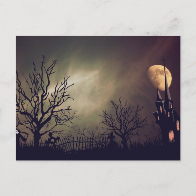 Carte Postale Nuit d'Halloween effrayante (Devant)