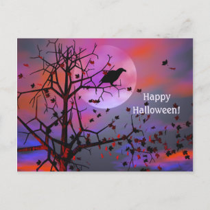 Carte Postale Nuit du Corbeau d'Halloween