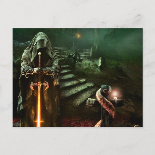 Carte Postale Nuit effrayante d'Halloween (Devant)
