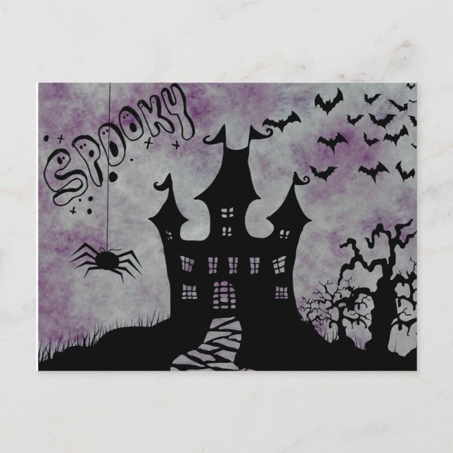 Carte Postale Nuit effrayante d'Halloween (Devant)