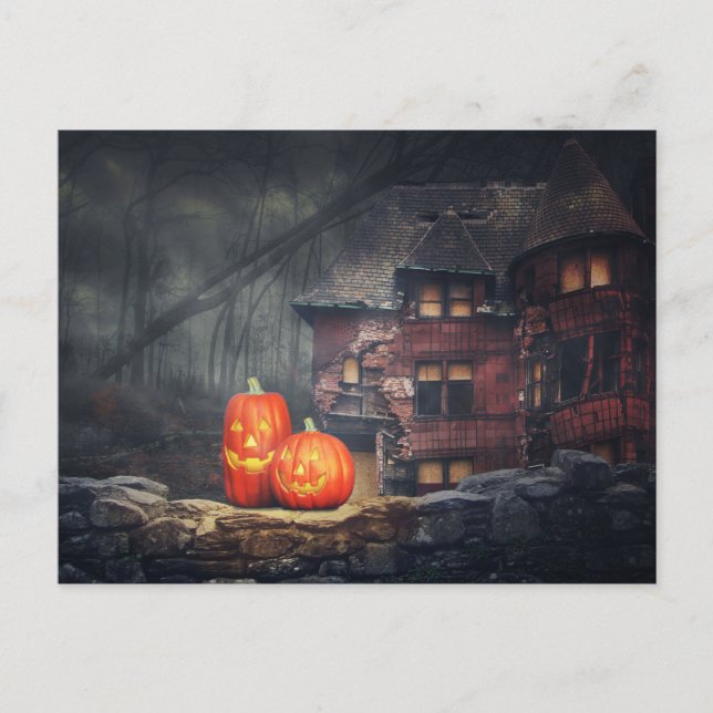 Carte Postale Nuit effrayante d'Halloween (Devant)