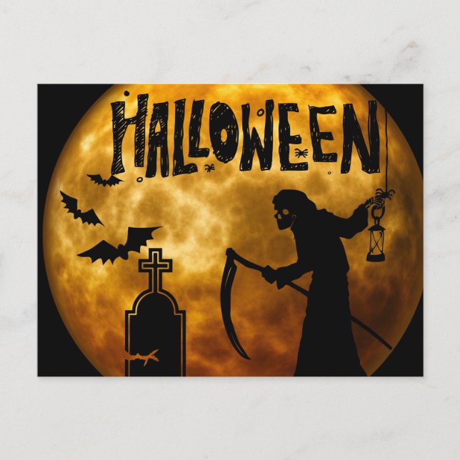 Carte Postale Nuit effrayante d'Halloween (Devant)