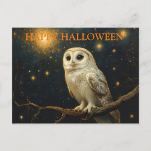 Carte Postale Nuit effrayante d'Halloween avec des hiboux