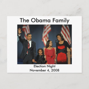 Carte Postale Nuit électorale de la famille Obama