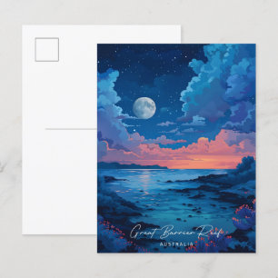 Carte Postale Nuit en Grande Barrière de Corail Australie Voyage