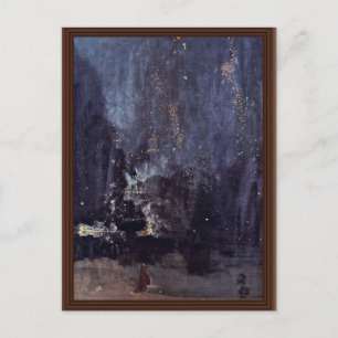 Carte Postale Nuit En Noir Et Or La Falling Rocket Par Jame