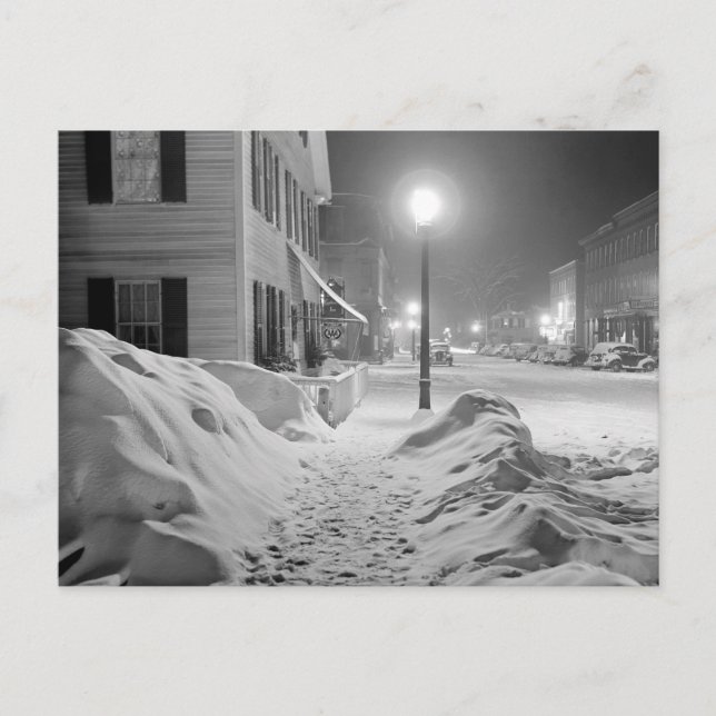 Carte Postale Nuit enneigée dans le Vermont, 1940 (Devant)