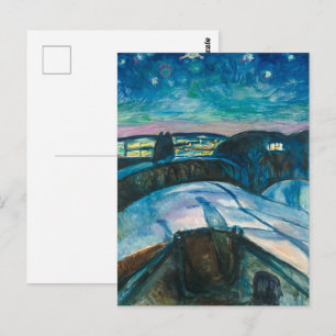 Carte Postale Nuit étoilée   Edvard Munch  