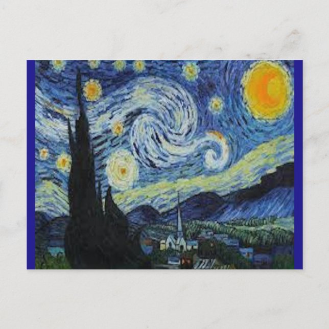 Carte Postale Nuit étoilée par Van Gogh (Devant)