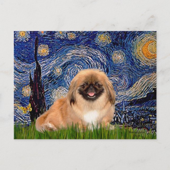 Carte Postale Nuit étoilée - Pekingese 1 (Devant)