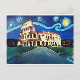 Carte Postale Nuit étoilée sur le Colloque à Rome Italie