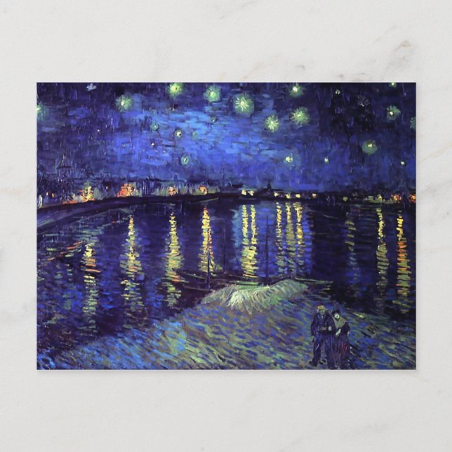 Carte Postale nuit étoilée sur le rhone 1890 (Devant)