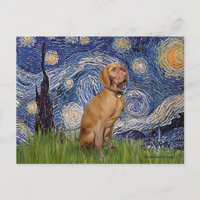 Carte Postale Nuit étoilée - -Vizsla 2 (Devant)